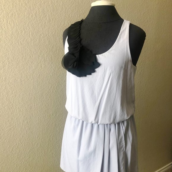 FreeDay Bluish-Gray Flowy Modern Dress - Picture 5 of 5